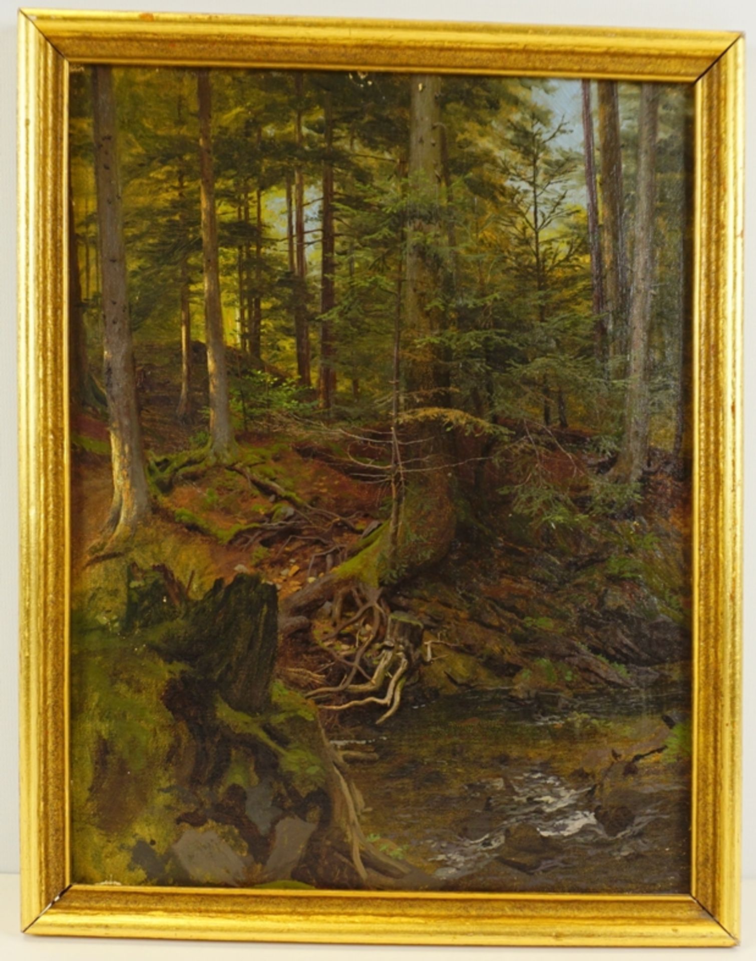 Carl Wilhelm Müller (1839, Dresden - 1904, ebd.), "An der Prießnitz",  Öl/Hartfaser