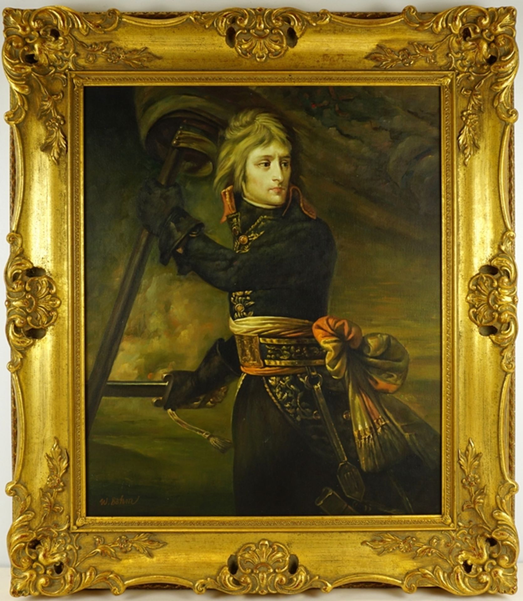 W. Böhm, "Napoleon Bonaparte auf der Brücke von Arcole" nach Jean-Antoine Gros, 2. Hälfte 20. Jh.,