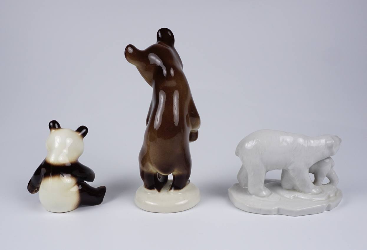 3 Figuren: Eisbären, Panda und Braunbär - Image 2 of 3