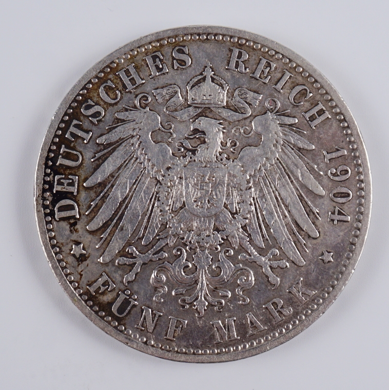 5 Mark 1904, Otto, König von Bayern, 900er Silber - Image 2 of 2