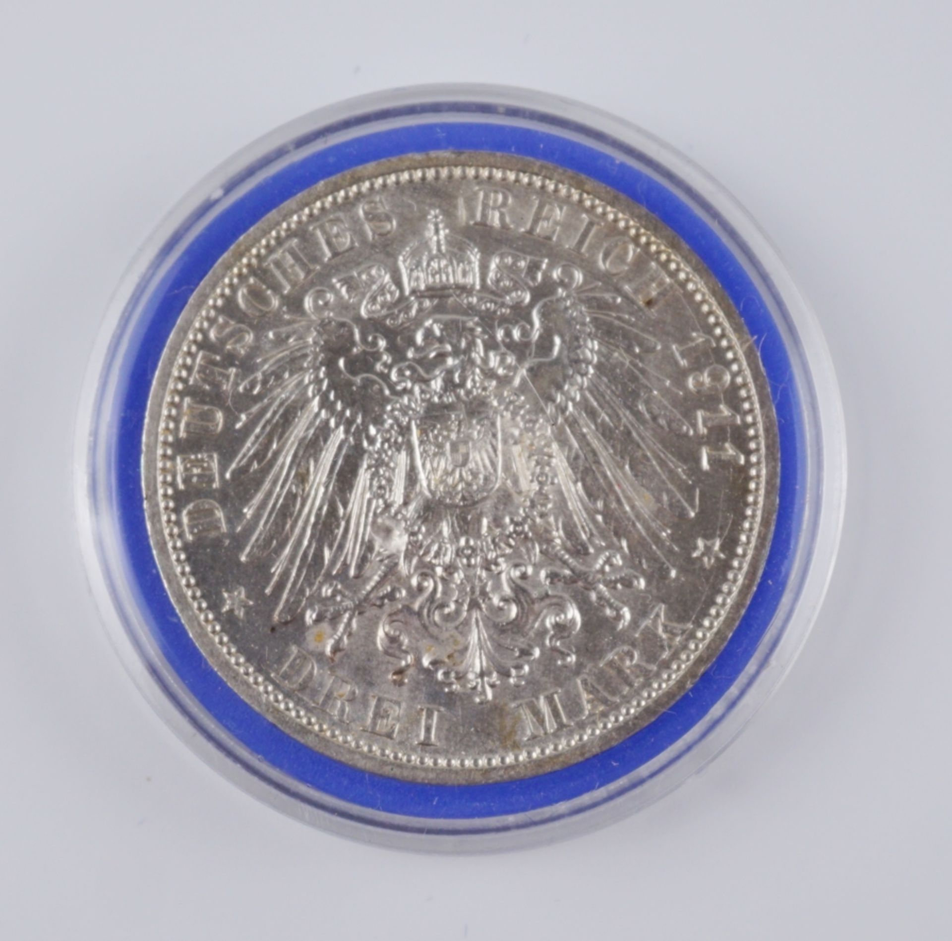 3 Mark 1911, Wilhelm II, Preussen, 900er Silber - Bild 2 aus 2