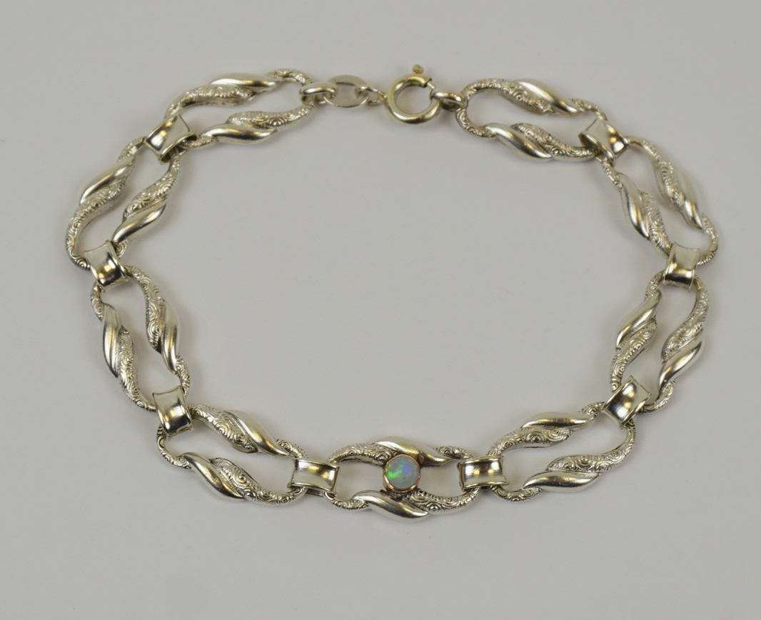 Armband mit Opal, 835er Silber, Gew.13,22g