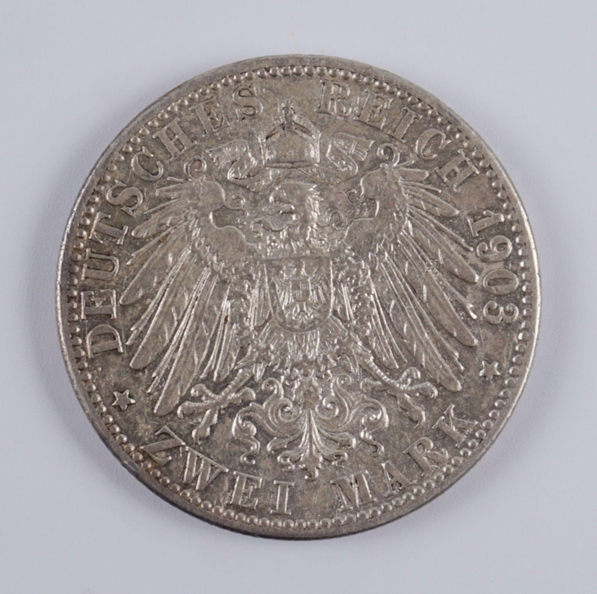 2 Mark 1903, Großherzog Friedrich I., Baden, 900er Silber - Bild 2 aus 2