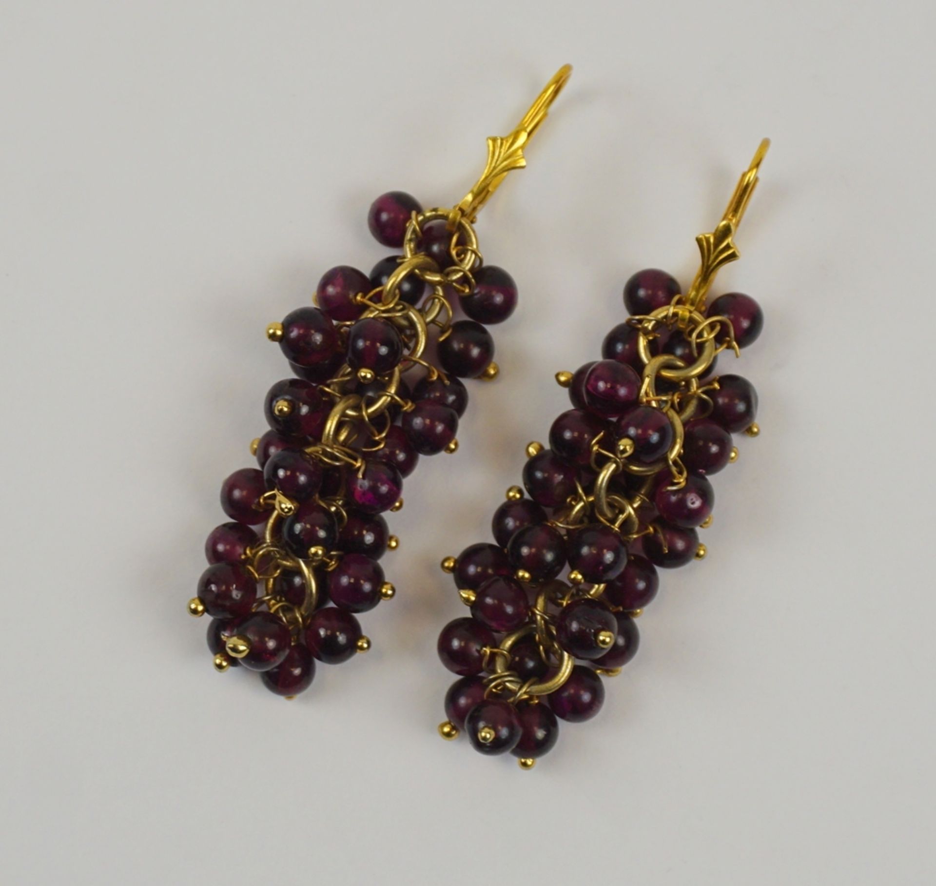 Ohrhänger "Trauben" mit Amethystkugeln, 333er Gold, Gew.14,13g