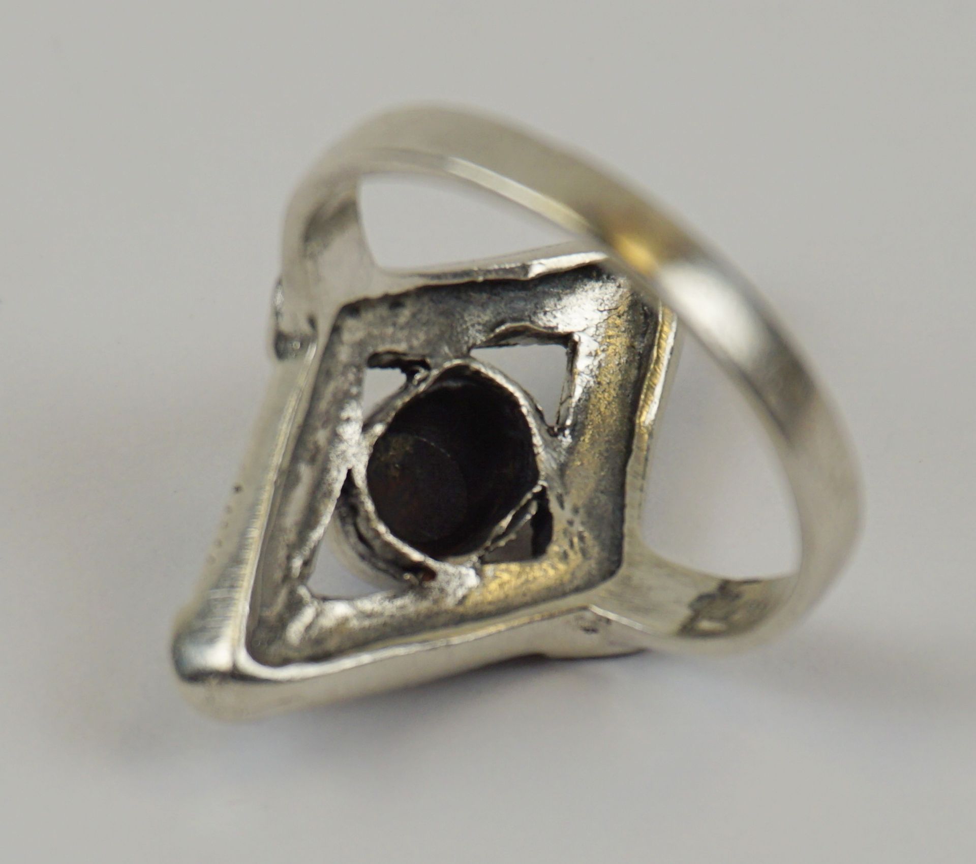 Ring mit Onyx und Markasiten im Art-Decó-Stil, 925er Silber, Gew.4,25g - Bild 2 aus 2