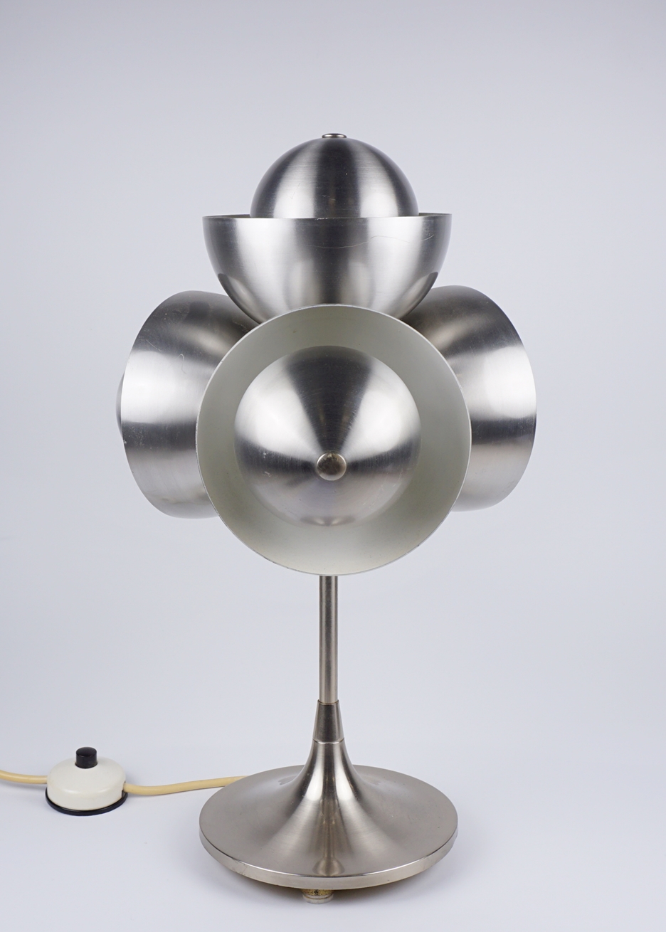 vierflammige Tischlampe, Space Age, 1960er Jahre, Aluminium - Image 2 of 5