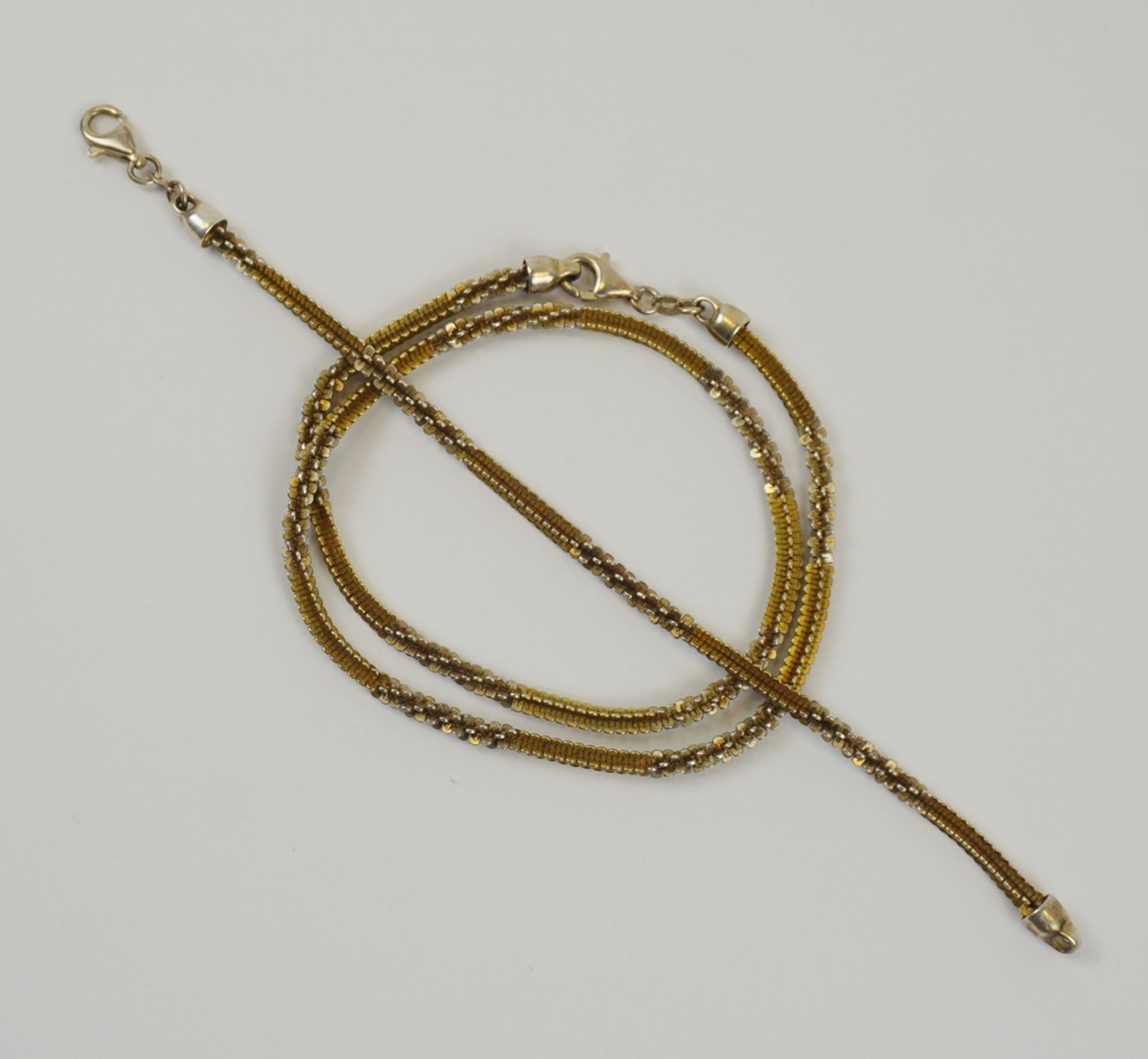 Collier und Armband, kreuzförmige Glieder, 925er Silber, Gew.14,56g