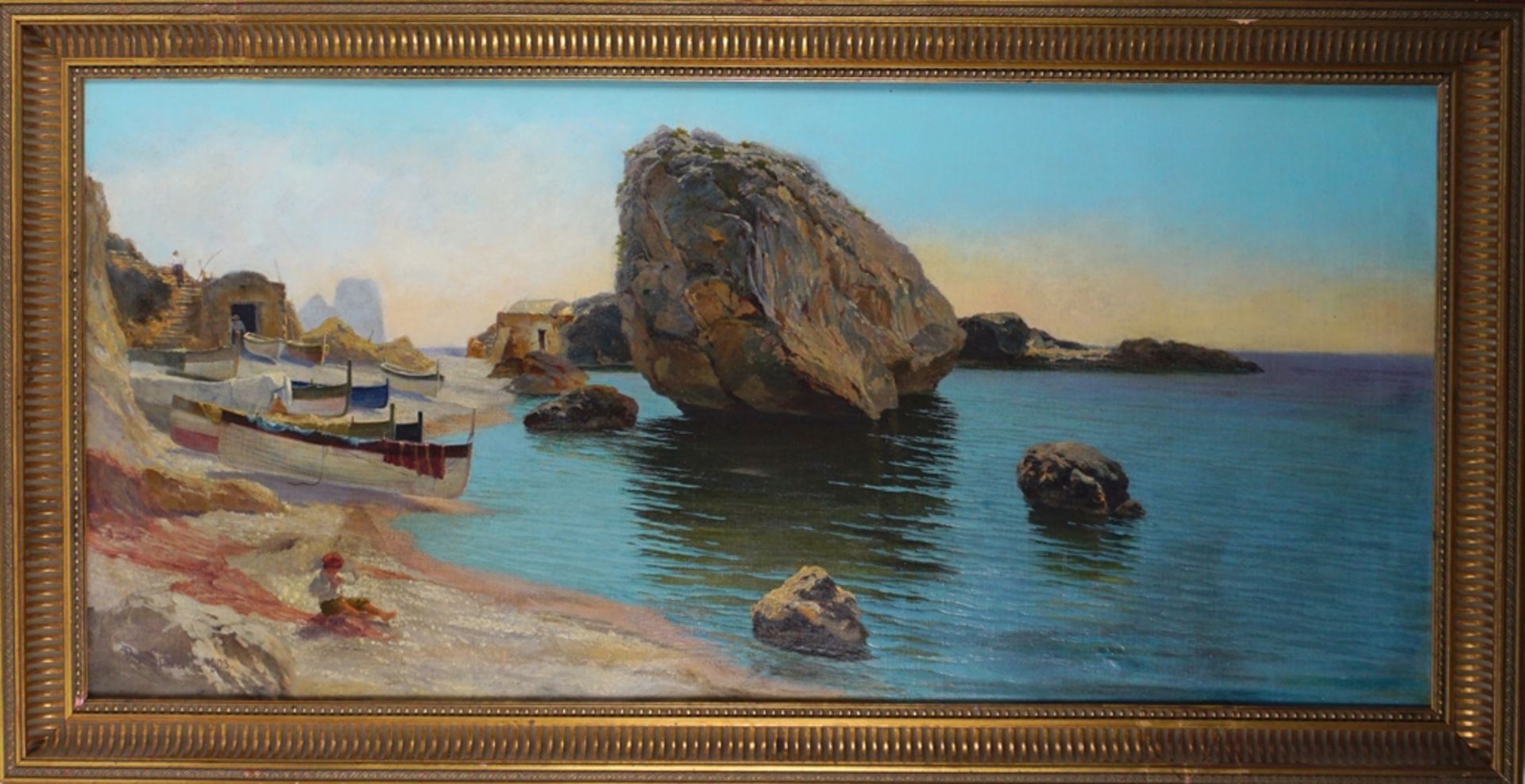 Paul von Spaun (1876, Scheibbs - 1932, Innsbruck), "Am Küstenufer von Capri", 1903, Öl/Lwd.