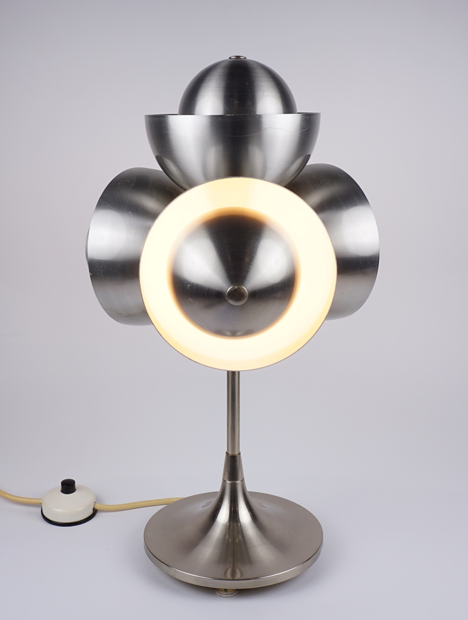 vierflammige Tischlampe, Space Age, 1960er Jahre, Aluminium - Image 3 of 5