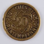 50 Rentenpfennig 1924 D, Weimarer Republik