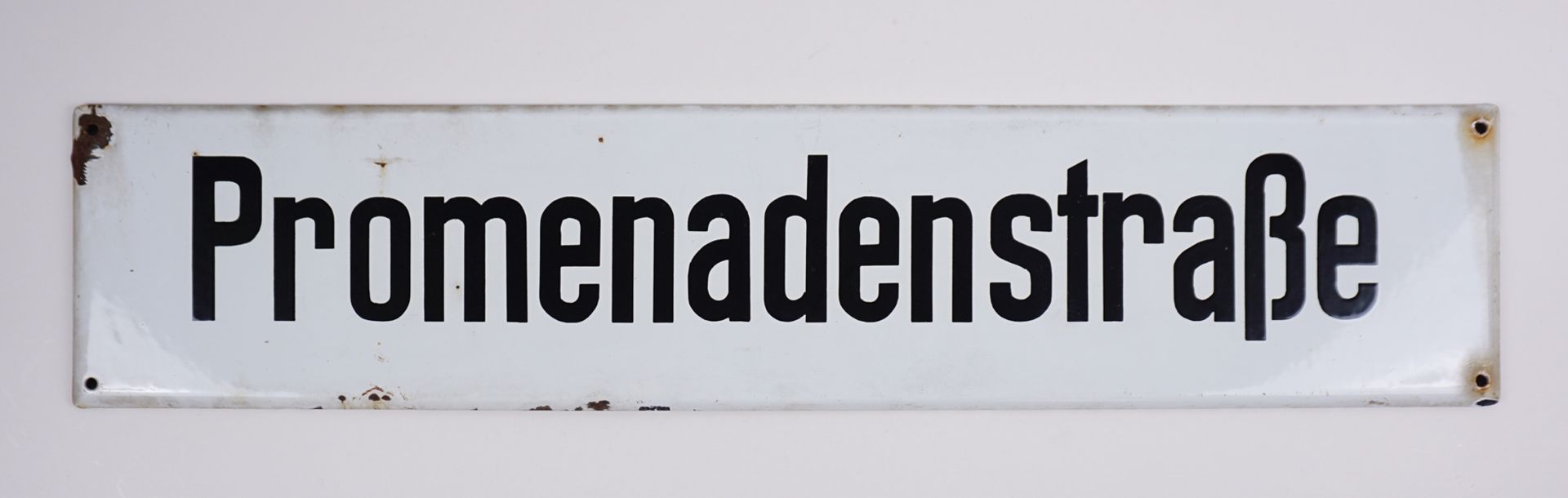 Emaille-Straßenschild "Promenadenstraße", 2.Hälfte 20.Jh.