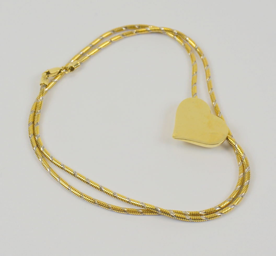 Schlangenkette mit Herz-Anhänger, 585er Gold, Gew.21,85g - Image 3 of 3