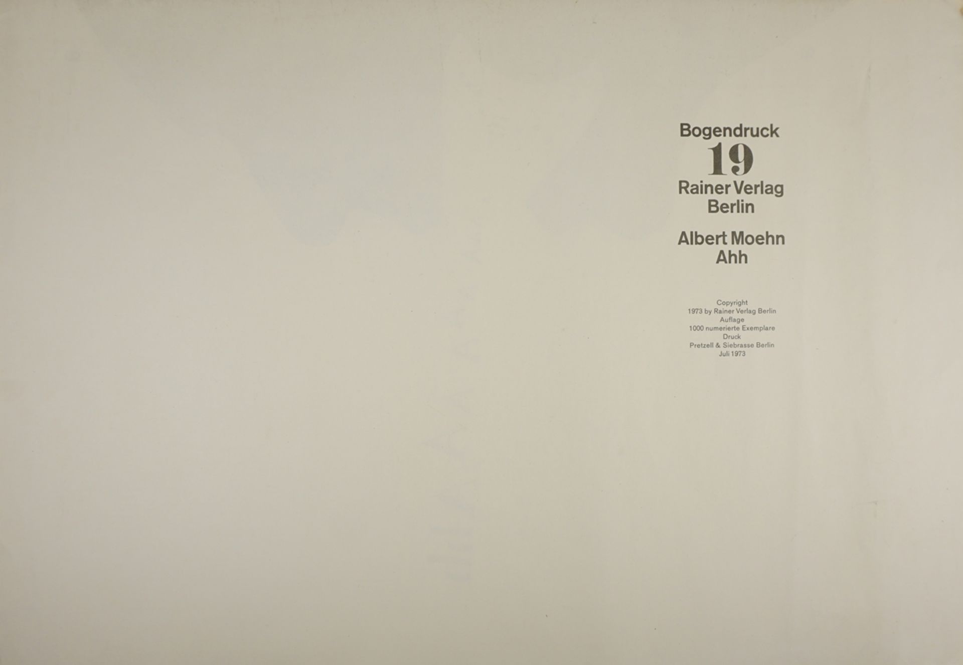 Albert Moehn, "Ahh", 1973, Offset  - Bild 2 aus 2