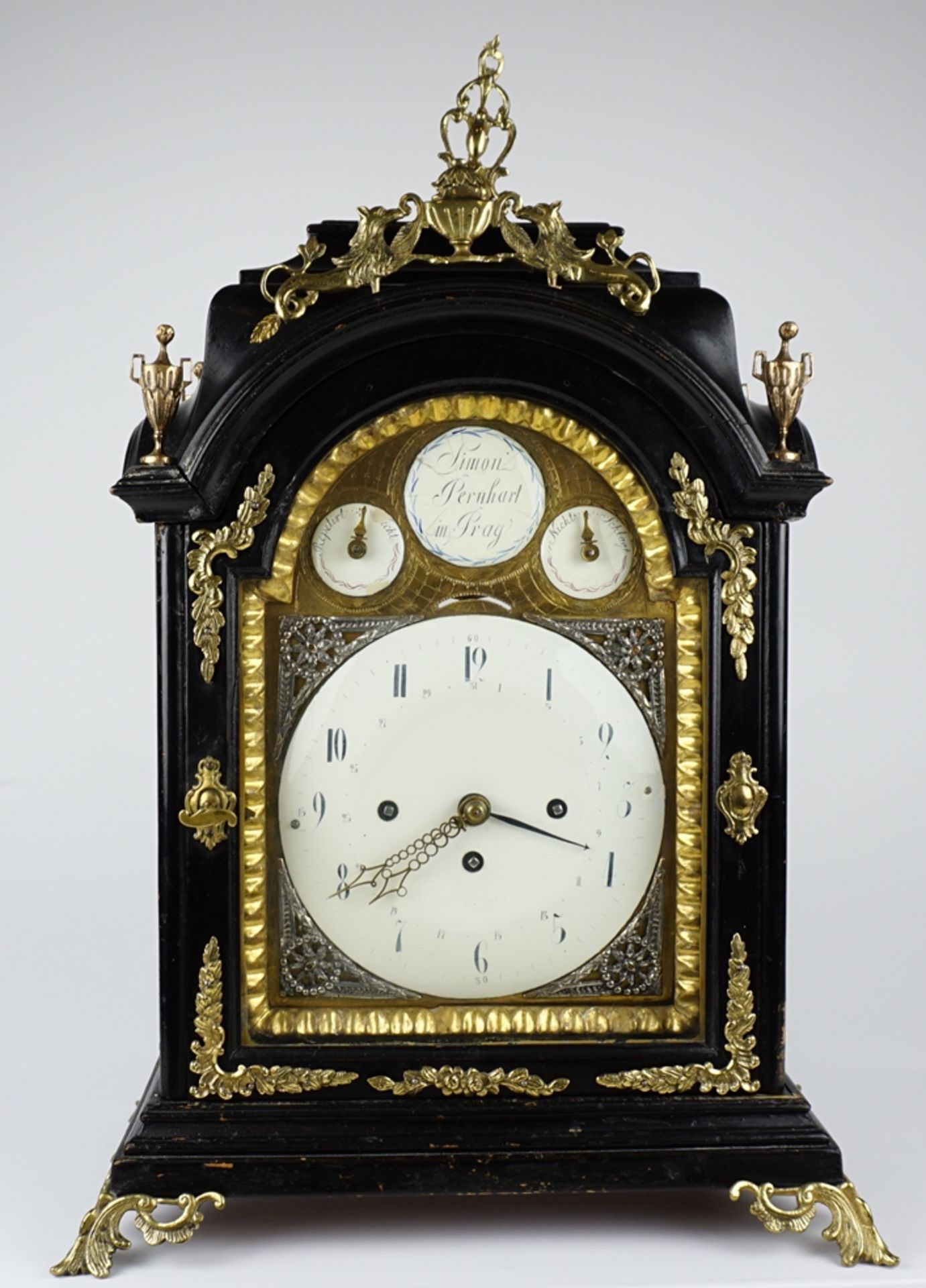 Barocke Stutzuhr oder Stockuhr, Simon Bernhard, Prag, wohl um 1750