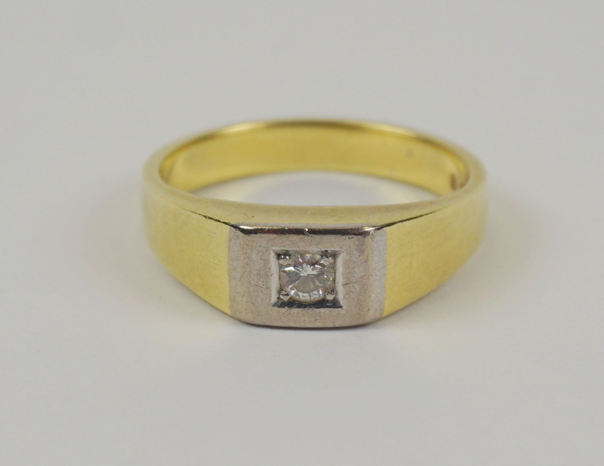Ring mit Diamant-Brillant, 585er Gold, Gew.6,64g