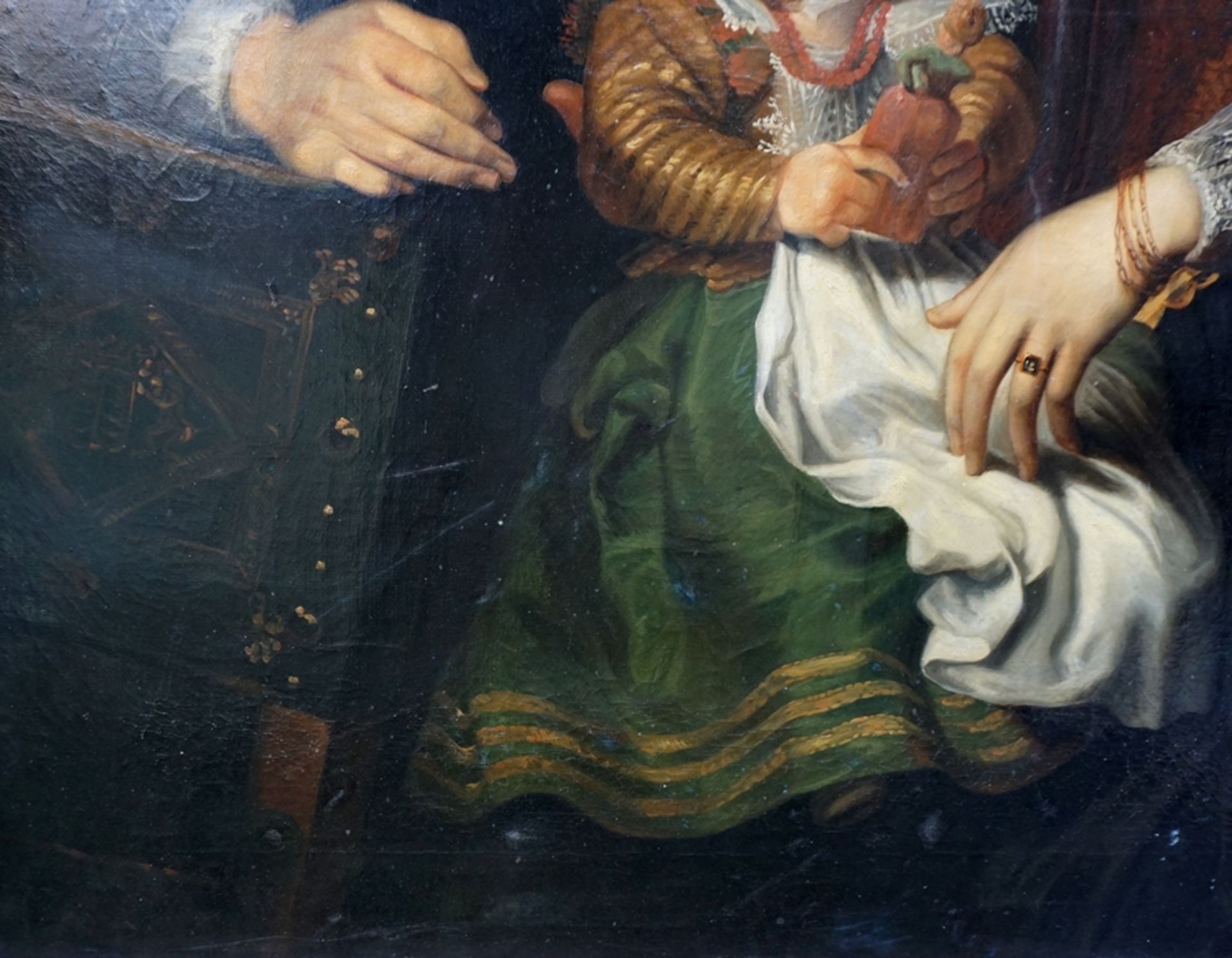 "Familienporträt", meisterhafte Kopie nach Anthony van Dyck, 19. Jh., Öl/Lwd. - Bild 6 aus 9
