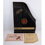 Zither, Original Menzenhauer&Schmidt, Berlin, mit diversen Notenblättern