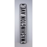 Emaille-Straßenschild "Washington Ave.(nue)", Original, 2.Hälfte 20.Jh.