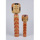 2 Kokeshi-Puppen, Japan, 1. Hälfte 20. Jh.