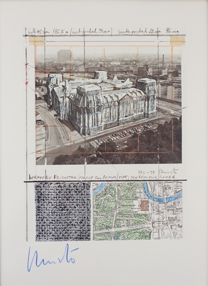 Christo (1935-2020), "Wrapped Reichstag" (Verhüllter Reichstag), Farboffset