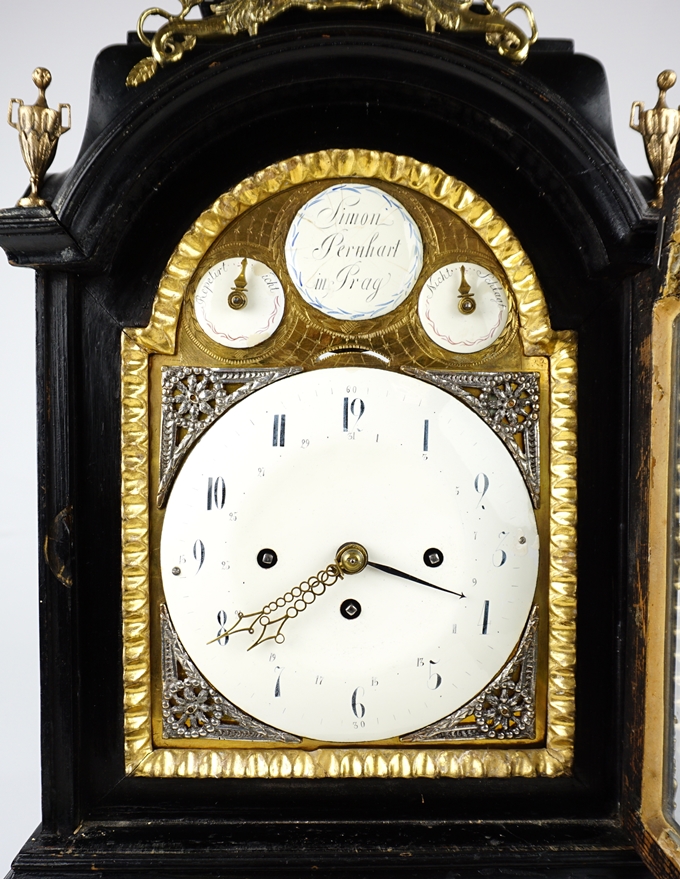 Barocke Stutzuhr oder Stockuhr, Simon Bernhard, Prag, wohl um 1750 - Image 2 of 7