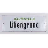 Emailleschild "Haltestelle Liliengrund", 2.Hälfte 20.Jh.