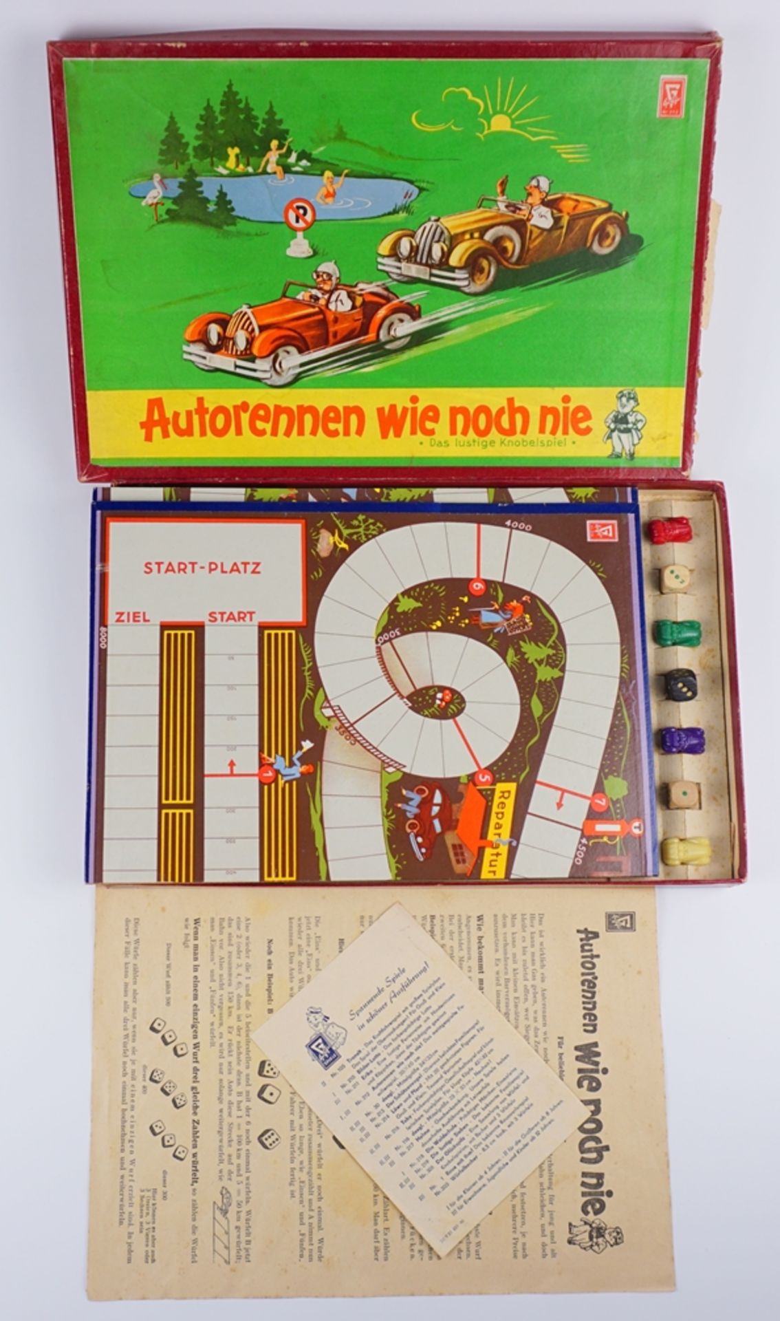 "Autorennen wie noch nie" Das lustige Knobelspiel, Gräfe Spieleverlag (Hugo Gräfe), Dresden, Nr.212