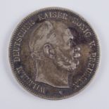 5 Mark 1876 A, Wilhelm I, Preussen, 900er Silber
