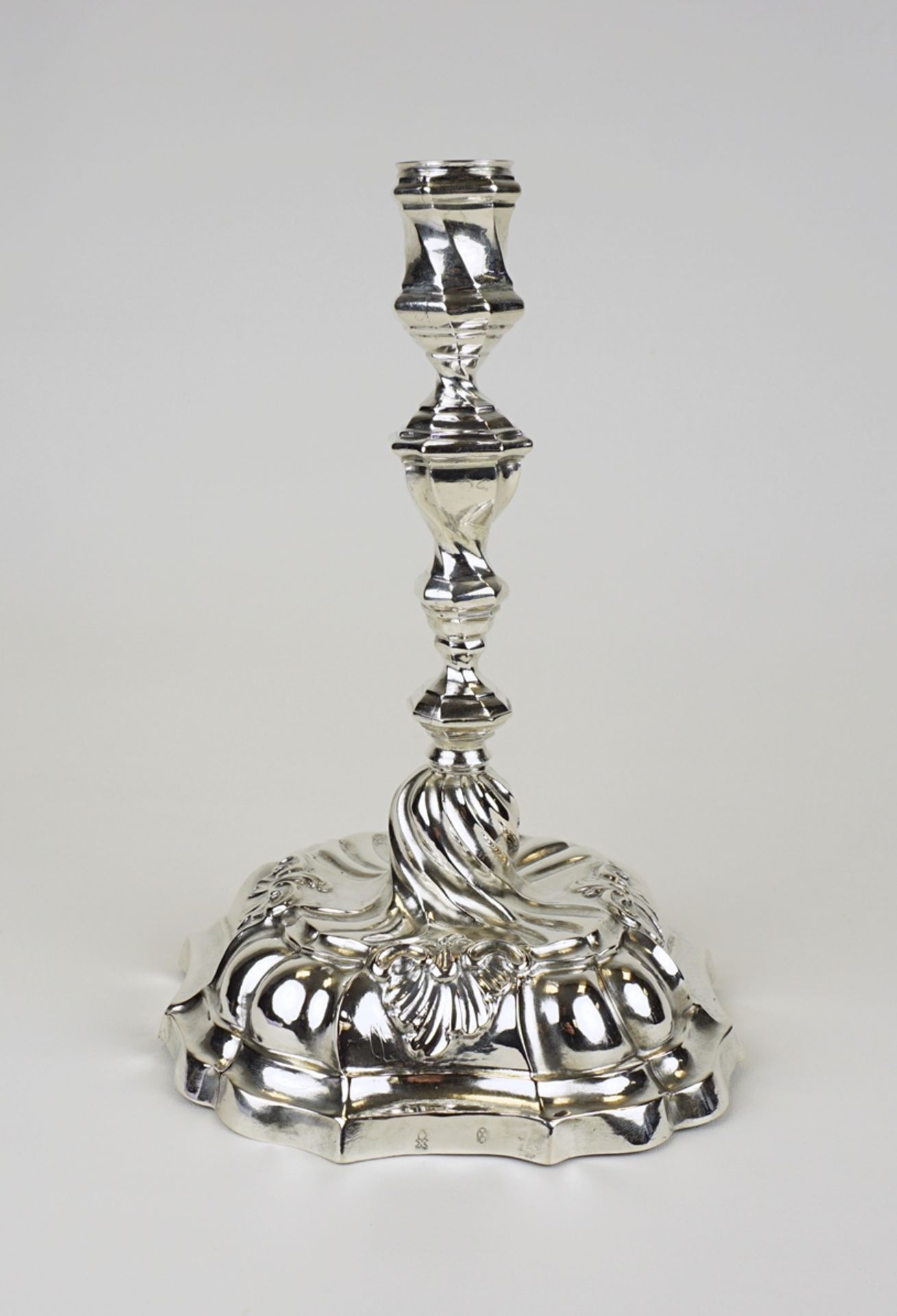 Barocker Kerzenleuchter, Silber, Augsburg 1775-1777, Johann Jacob Biller