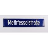 Emaille-Straßenschild "Methfesselstraße", 2.Hälfte 20.Jh.