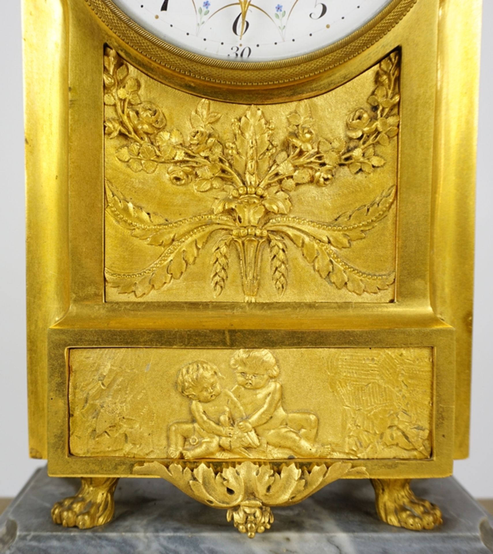 Louis-XVI-Pendule mit seitlichen Putti, Bruel a Paris, um 1770-1790 - Bild 3 aus 6