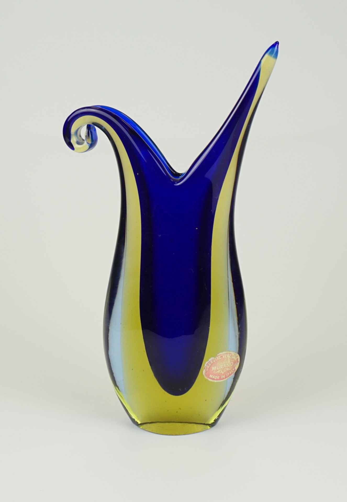 Vase, Murano, mit Originaletikett, 1970er Jahre