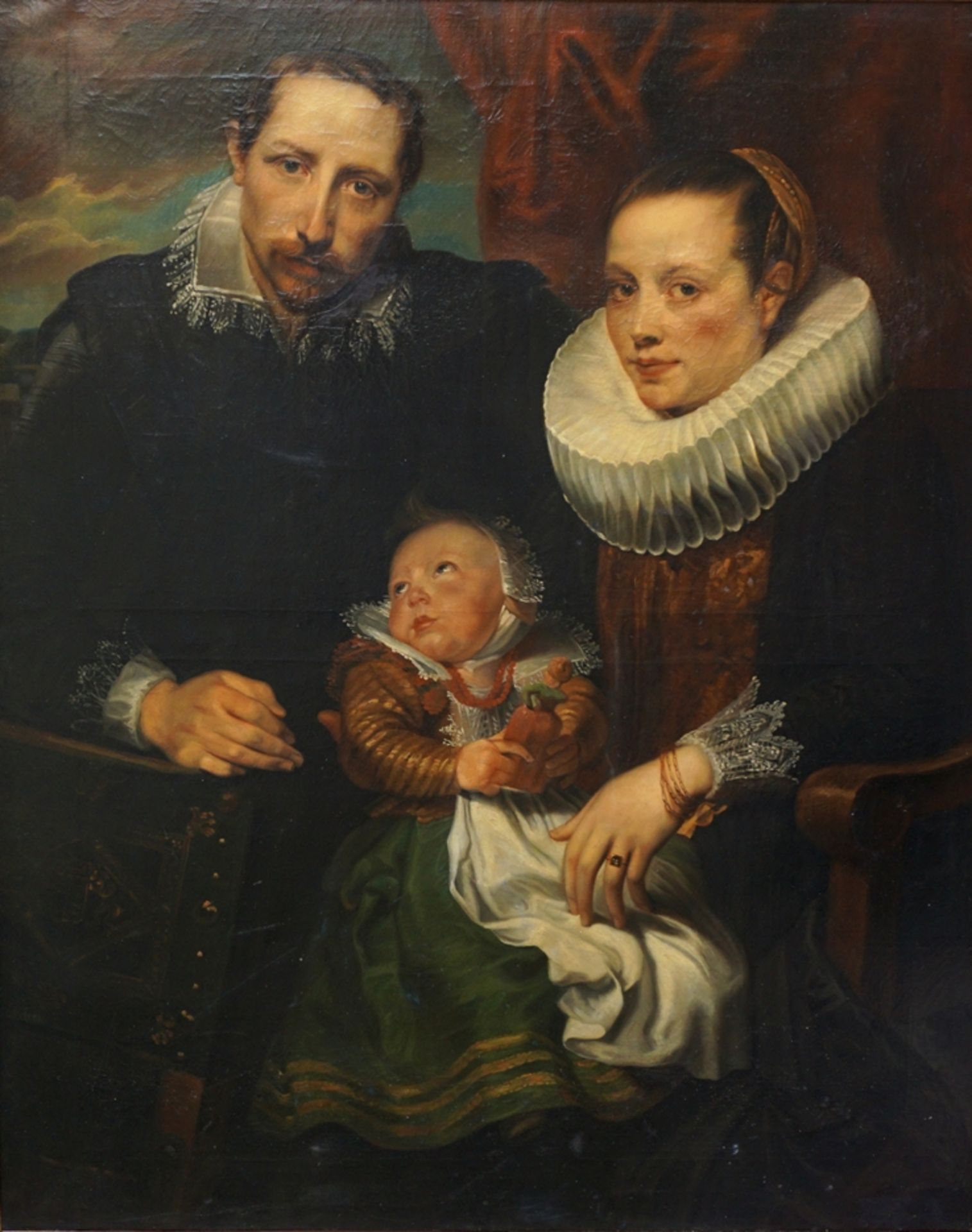 "Familienporträt", meisterhafte Kopie nach Anthony van Dyck, 19. Jh., Öl/Lwd.