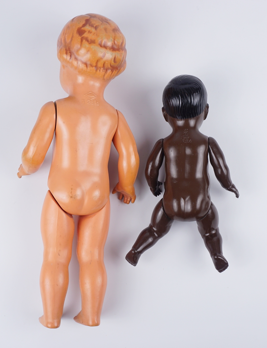 Konvolut 3 Puppen und 1 Porzellan-Puppenkopf, 1950er/1960er Jahre - Image 4 of 4