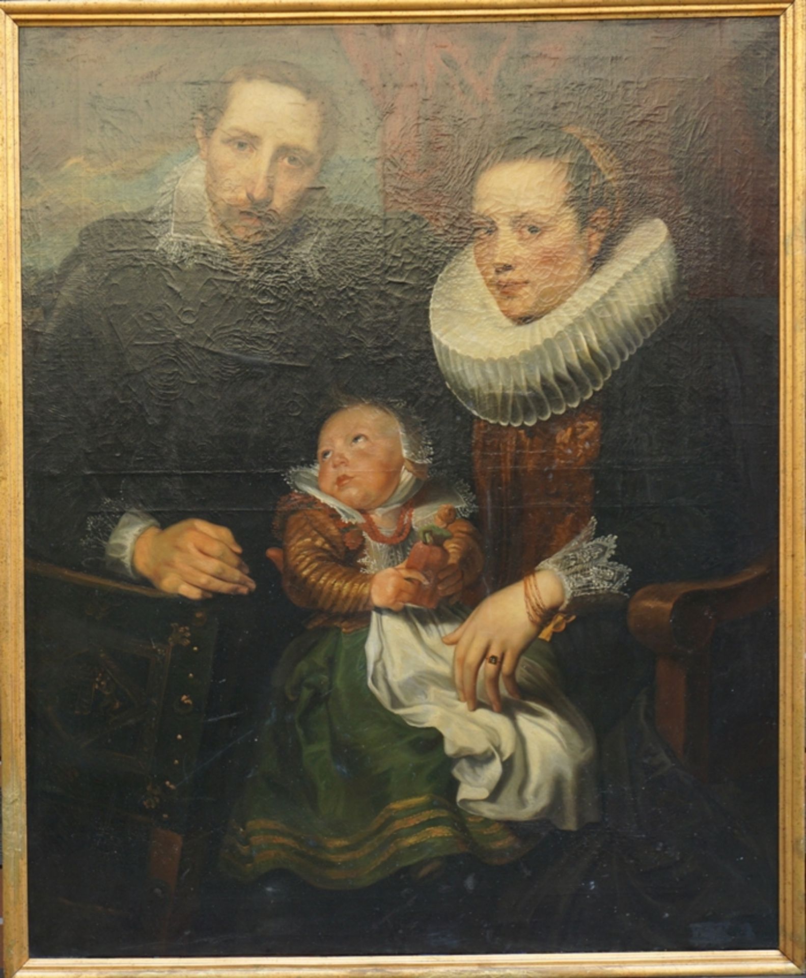 "Familienporträt", meisterhafte Kopie nach Anthony van Dyck, 19. Jh., Öl/Lwd. - Bild 2 aus 9