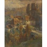 Max Merker (1861, Weimar - 1928, ebd.), "Das Felsennest bei Tüchersfeld in der fränkischen Schweiz"