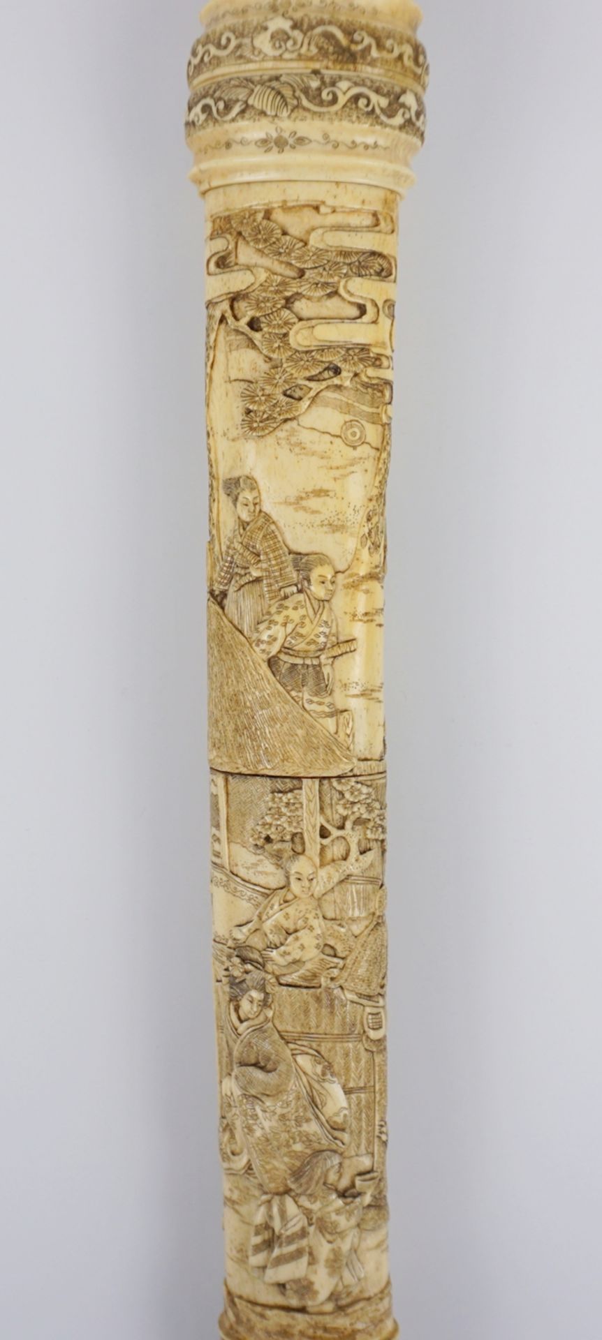 Japanisches Kurzschwert, Tanto mit Beinschnitzarbeit, Meiji-Zeit - Bild 4 aus 8