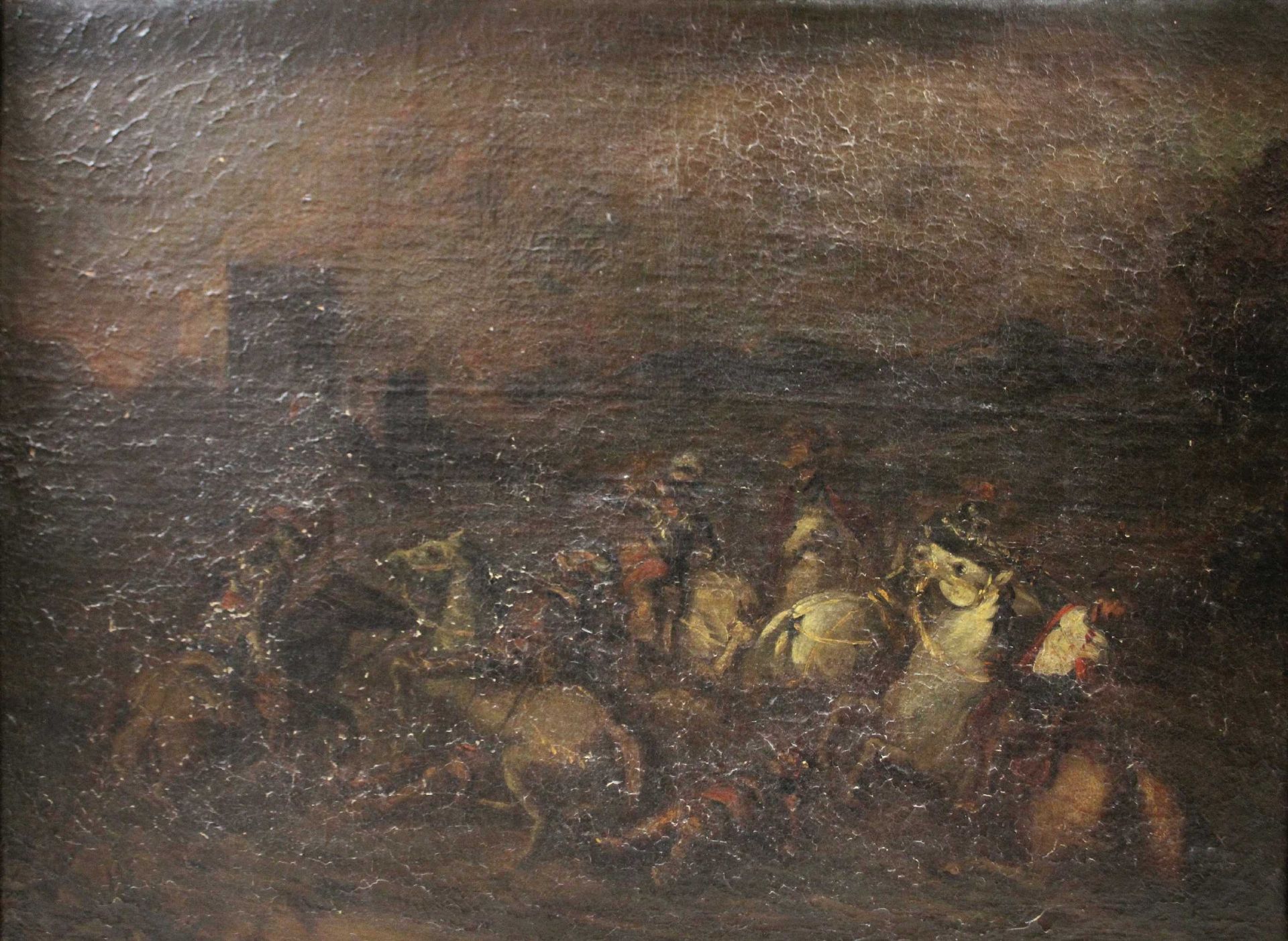 Altmeister Gemälde, Öl a. Lwd., Reiterbildnis - Bild 2 aus 2