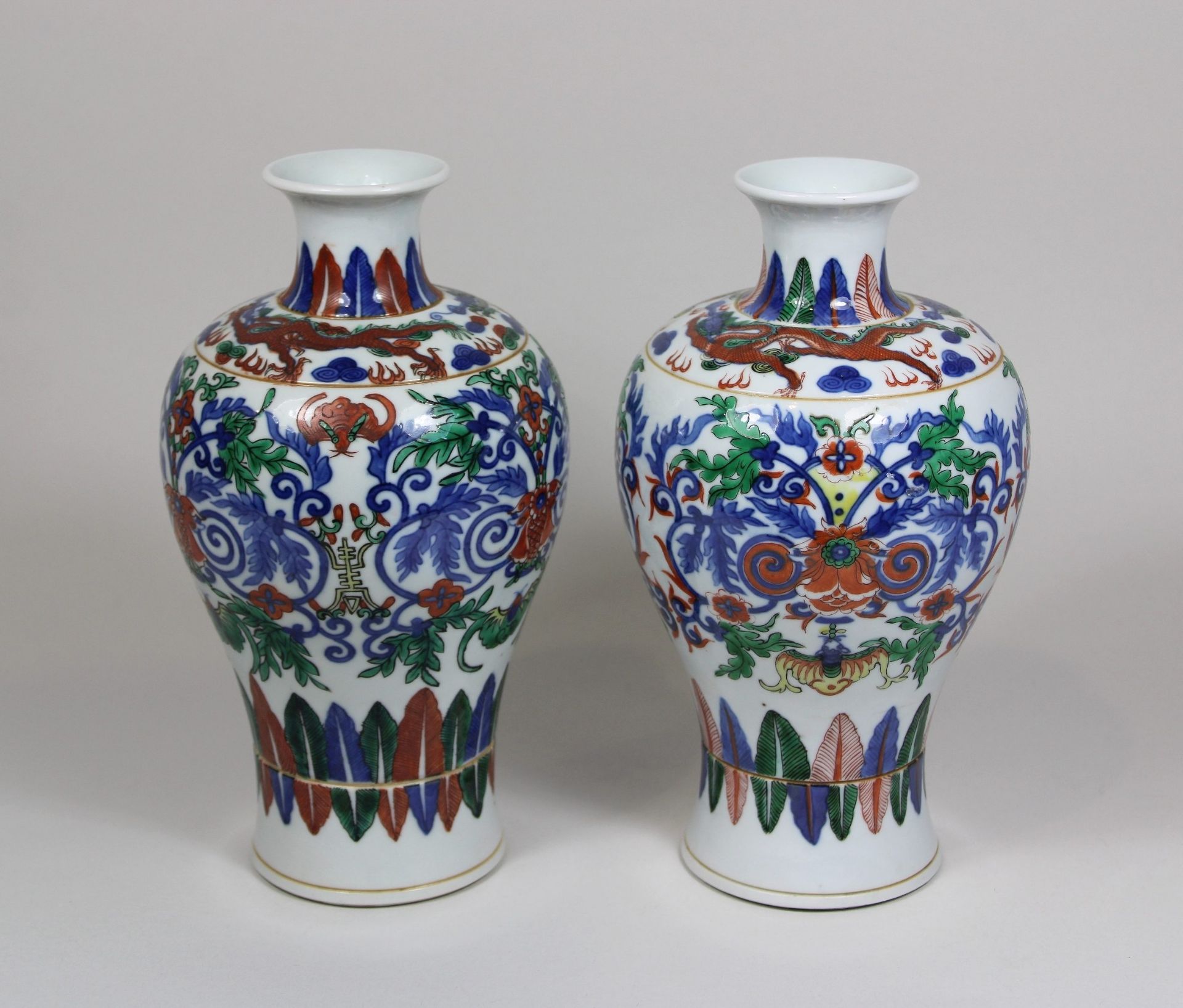 Plum Vasenpaar, China, Porzellan - Bild 4 aus 4