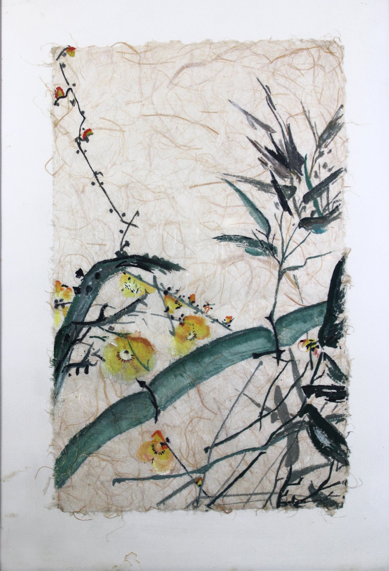 Drei Blumenbilder, Aquarell auf Japanpapier - Image 3 of 4