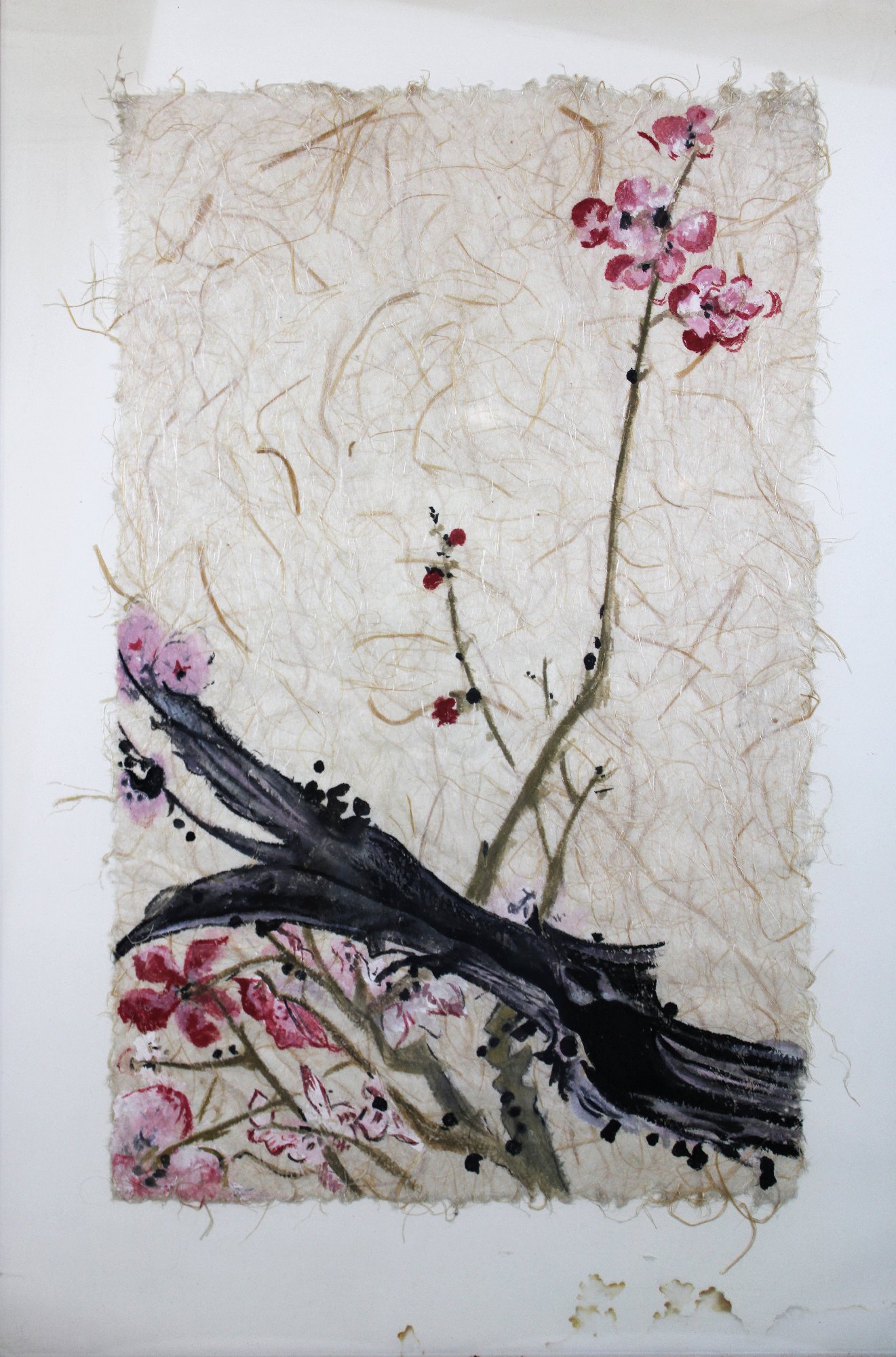 Drei Blumenbilder, Aquarell auf Japanpapier - Image 2 of 4