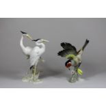 Paar Vogelfiguren, Porzellan, 20. Jh.