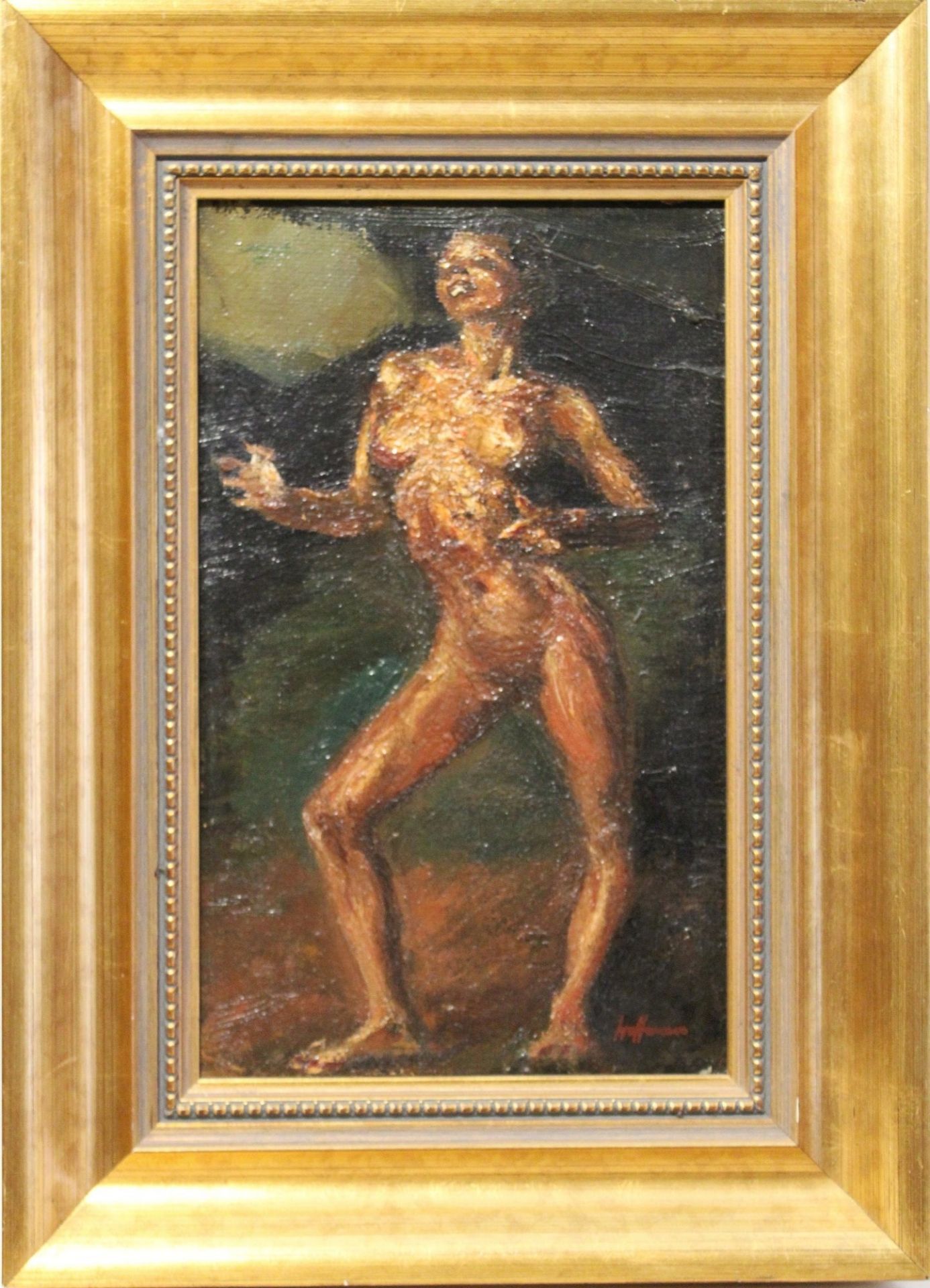 Hoffmann, Frauenakt, Öl auf Hartfaserplatte - Image 2 of 3
