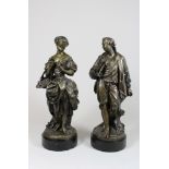 Skulpturenpaar, Mann und Frau, Bronze