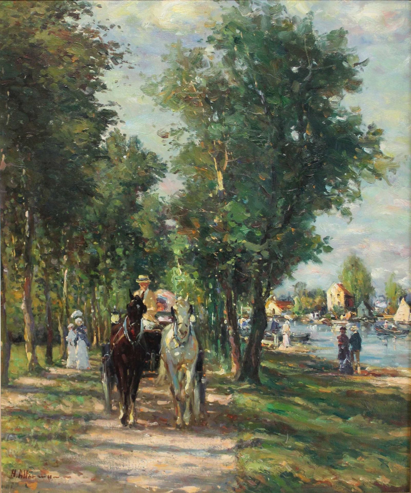 Horst Altermann (deutsch, 1925-1978), Promenade, Öl auf Leinwand