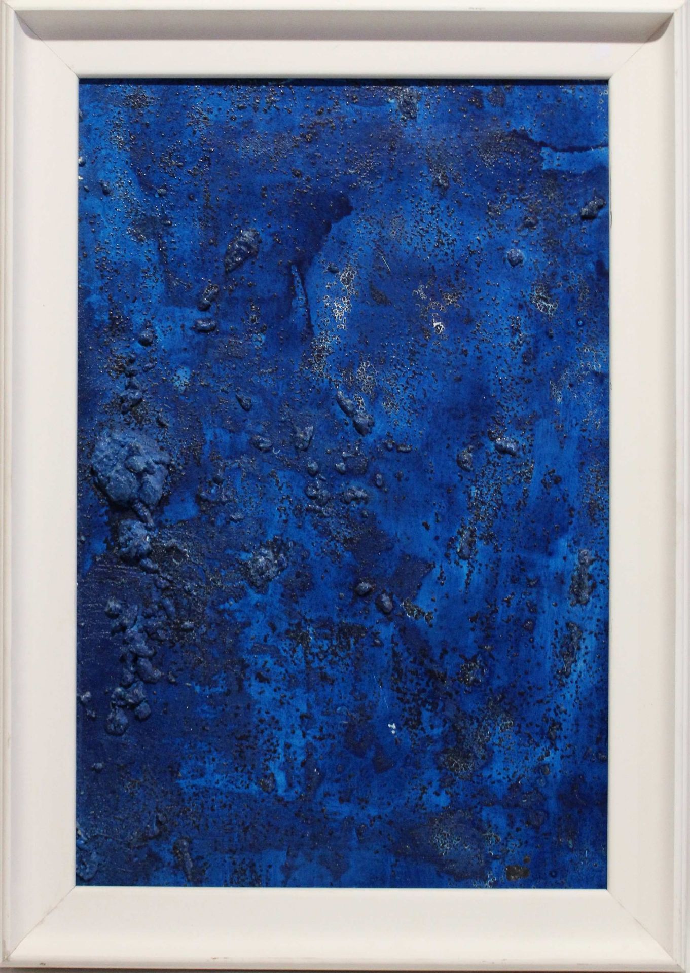 Unbekannter Künstler, Kobaltblau 5, Coallge a. Hartfaserplatte - Image 2 of 2