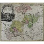 Landkarte, Vogtlandiae, Altkolorierter Kupferstich von Homan, 18. Jh.