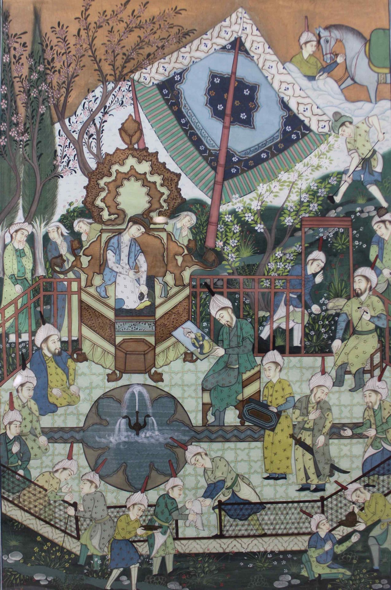 Konvolut persische Malerei 3 Tl., Mischtechnik auf Papier - Image 2 of 4
