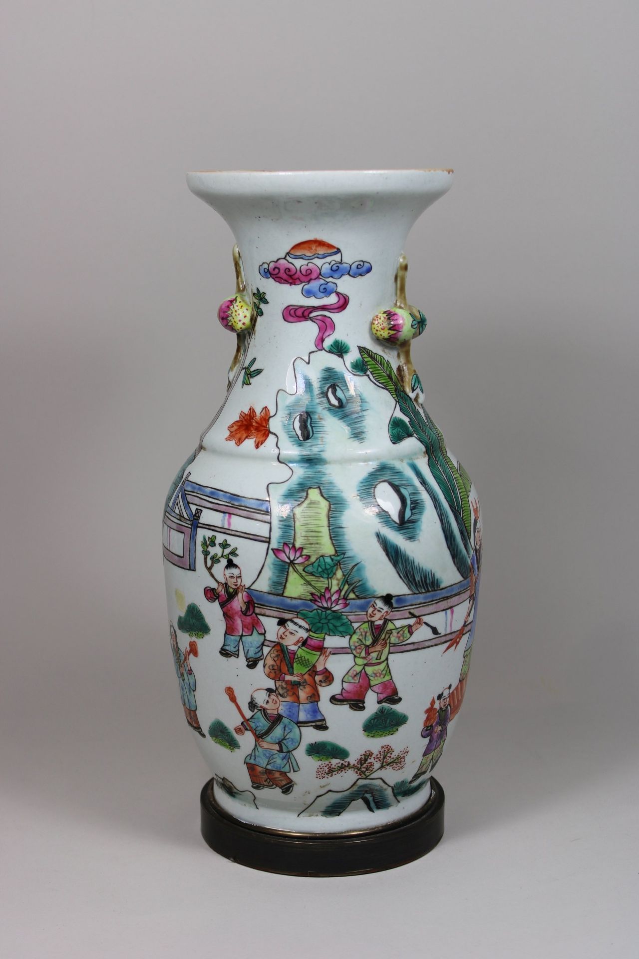 Vase, China, Porzellan, Familie Rose, Balusterform