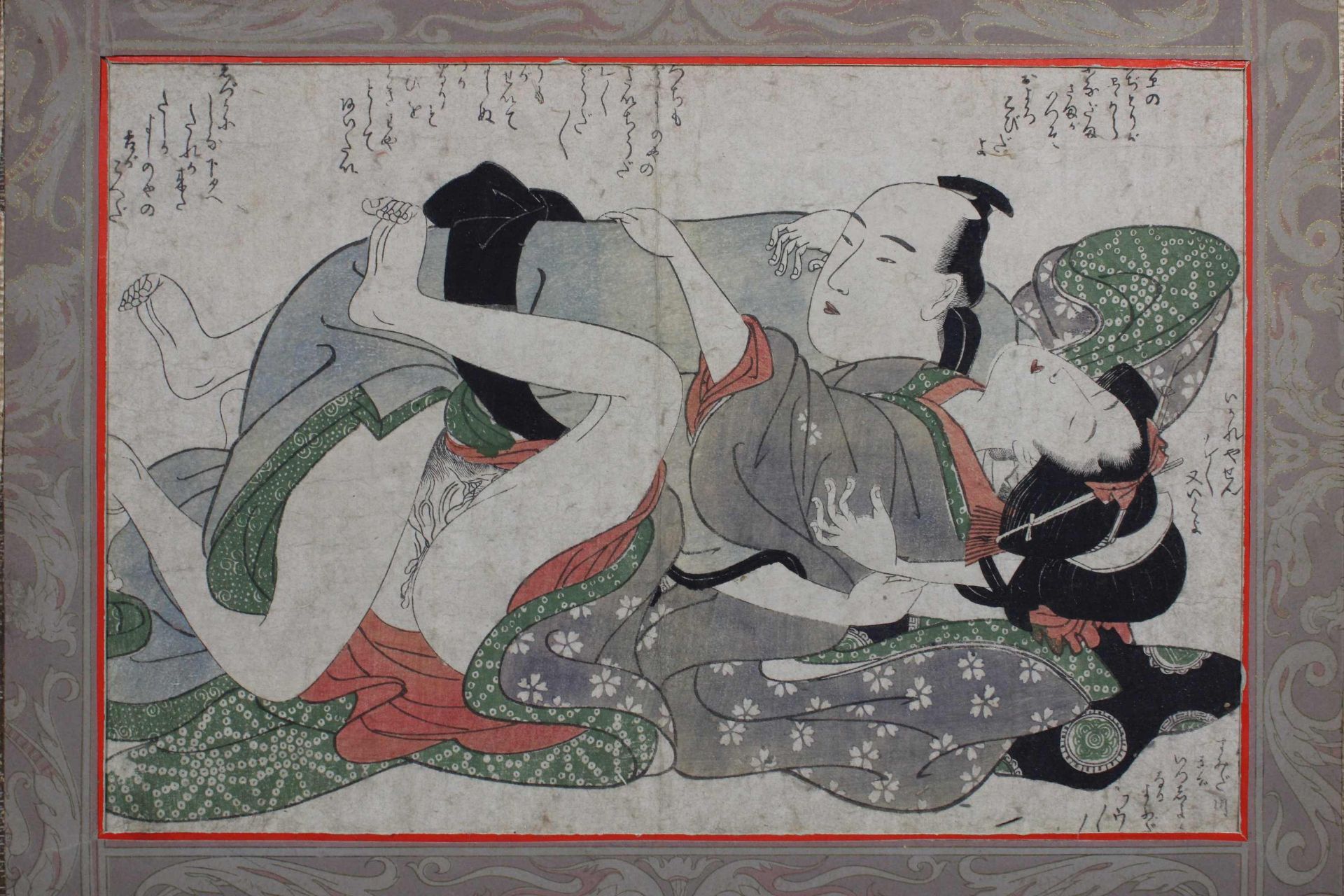 Konvolut 3x japanische Shunga, Farbholzschnitte, Ukiyo-e - Bild 2 aus 4